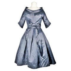A black silk cocktail Gown by Christian Dior HC - Fuseau line, A/W 1957