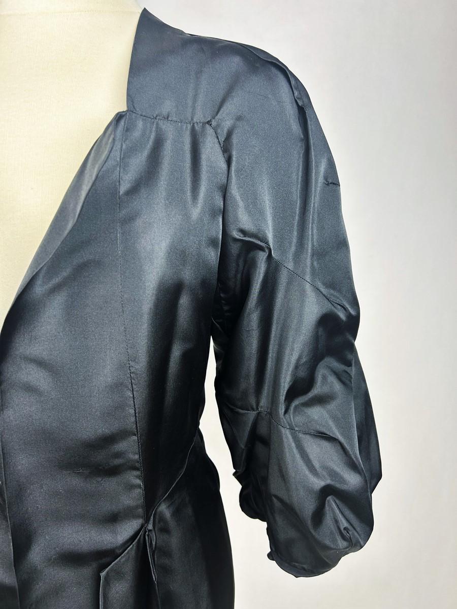 Veste de soirée en taffetas noir d'Agnès His - Haute Couture - Paris Circa 1932 en vente 1