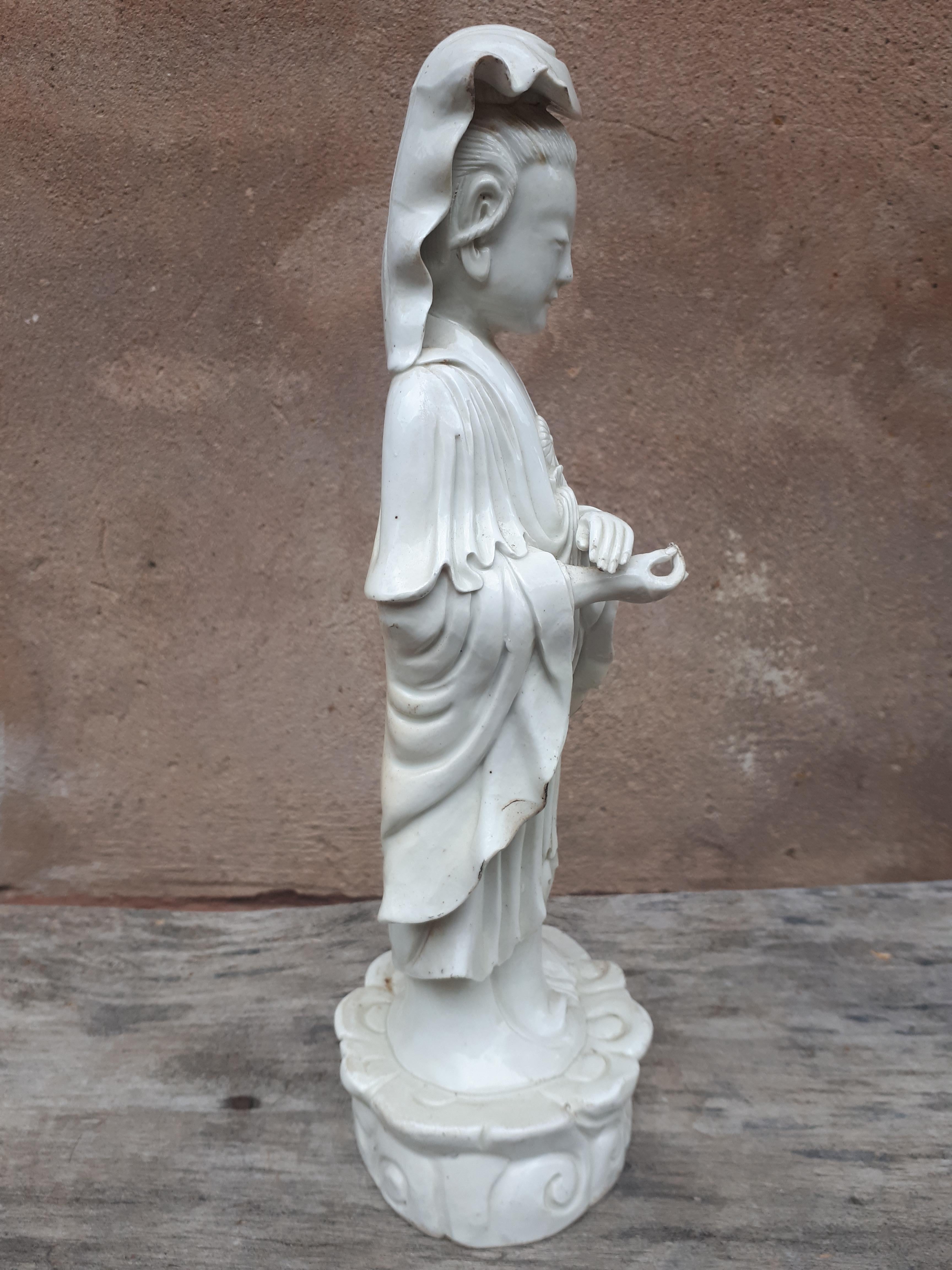 Chinese A Blanc De Chine Guanyin, 19th Century For Sale