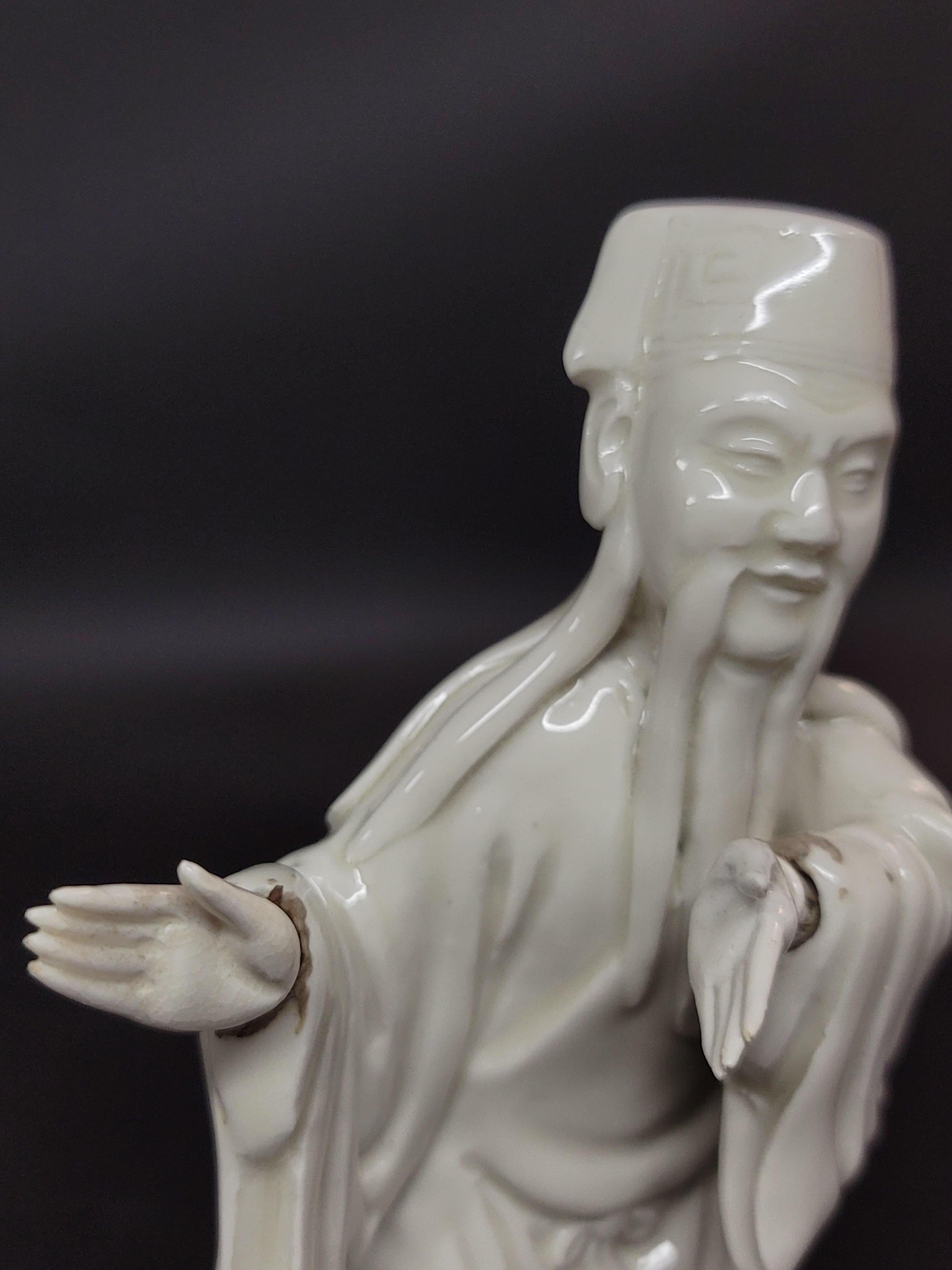 Blanc De Chine Immortal Figure, 19th Century For Sale 1