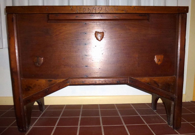 Blanket Chest on Legs with Applied Carved Arrowheads, This Is a