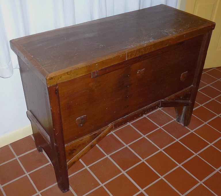 Blanket Chest on Legs with Applied Carved Arrowheads, This Is a