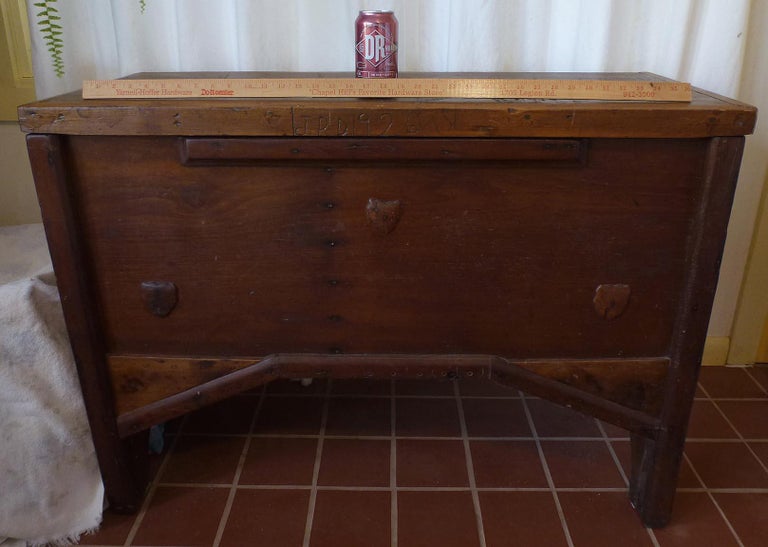 Blanket Chest on Legs with Applied Carved Arrowheads, This Is a