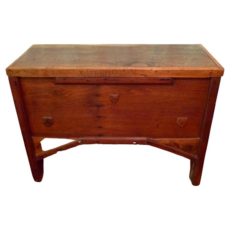 Blanket Chest on Legs with Applied Carved Arrowheads, This Is a