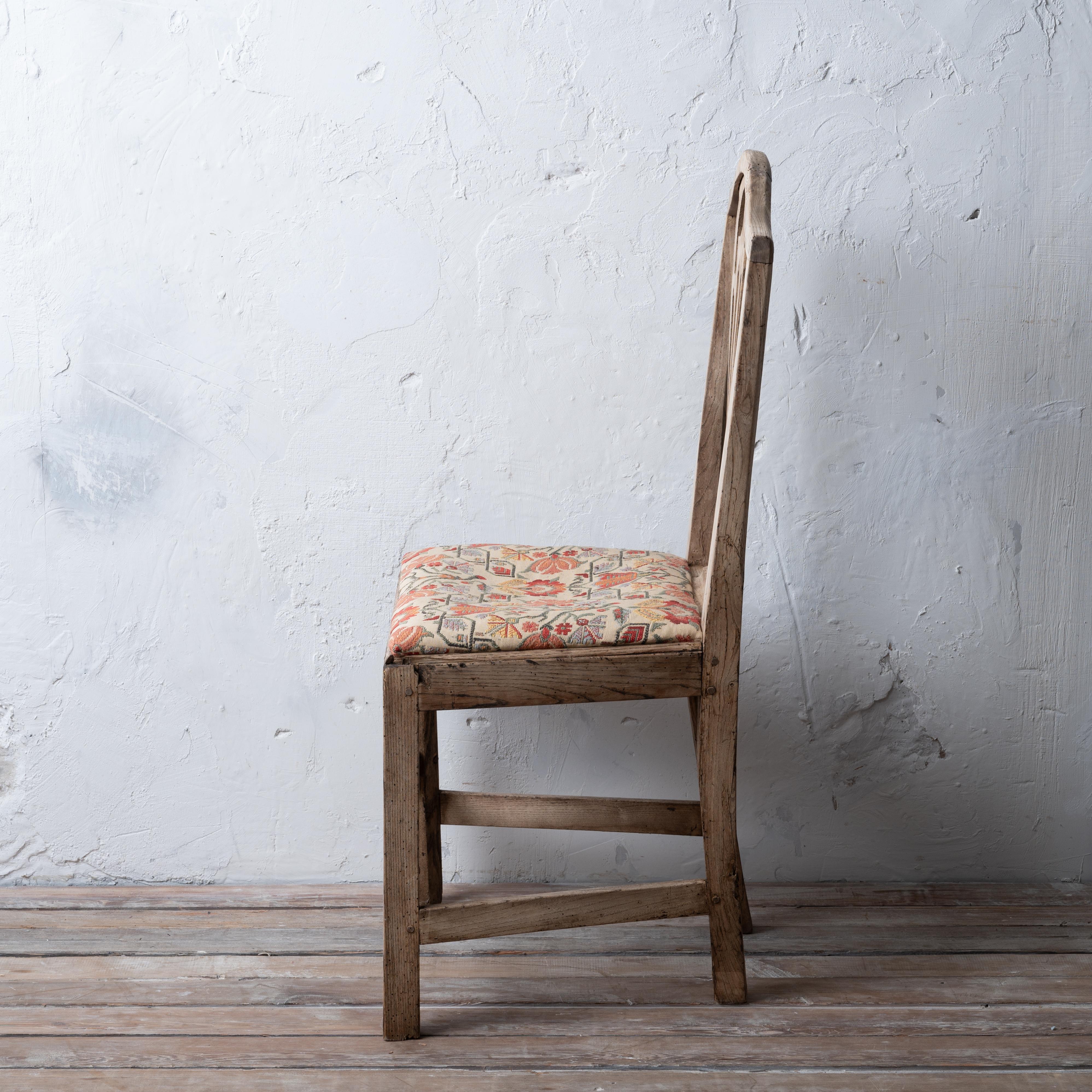 Wood A Bleached Country Chippendale Chair For Sale