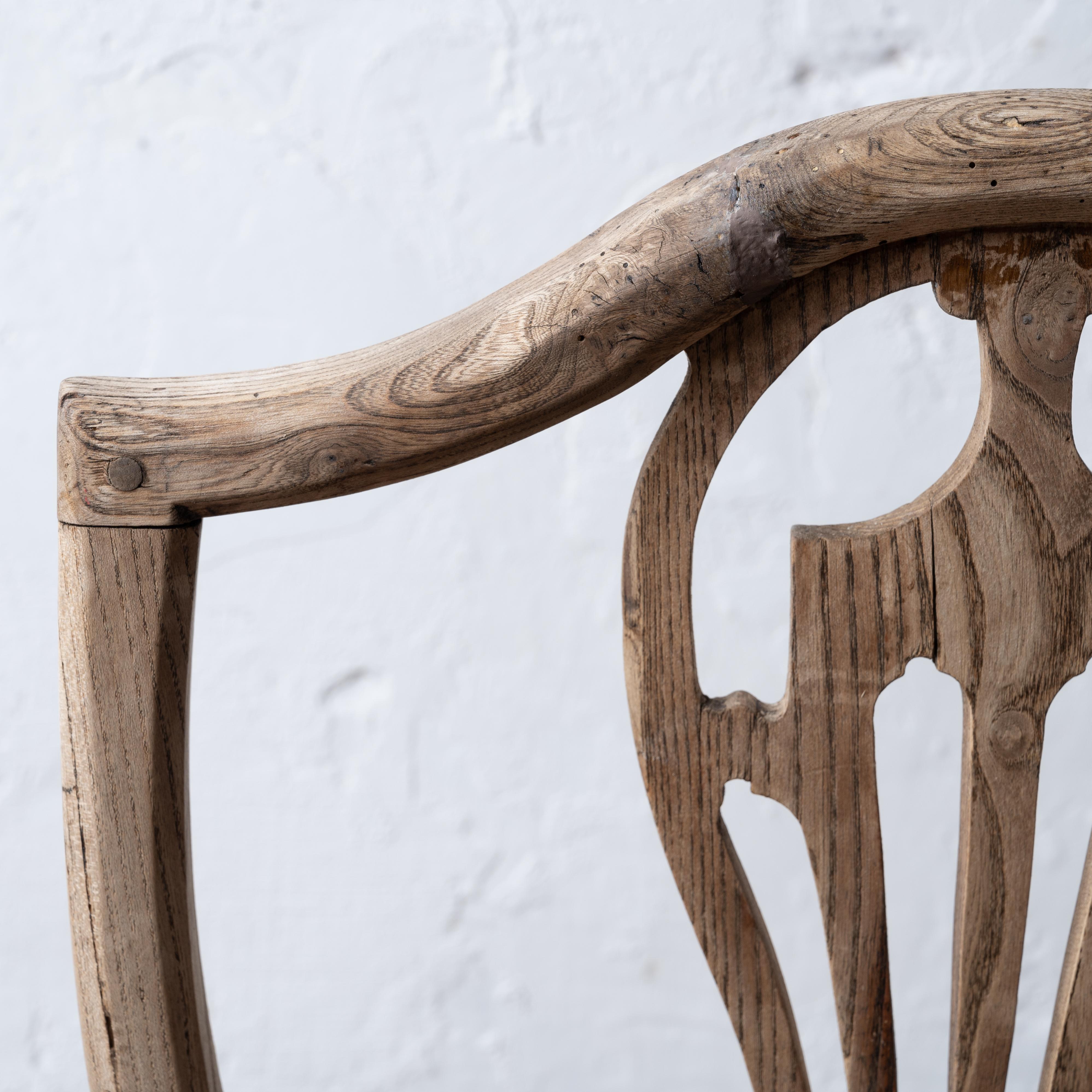 A Bleached Country Chippendale Chair For Sale 2