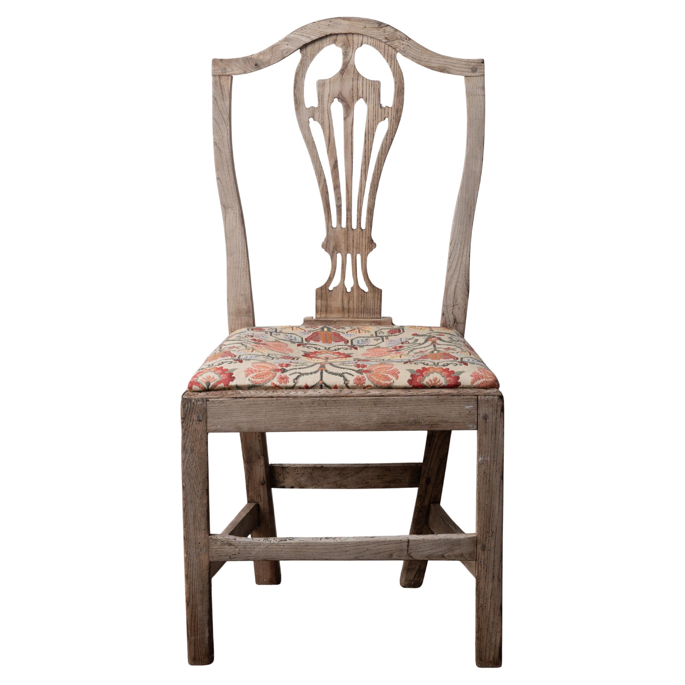 A Bleached Country Chippendale Chair