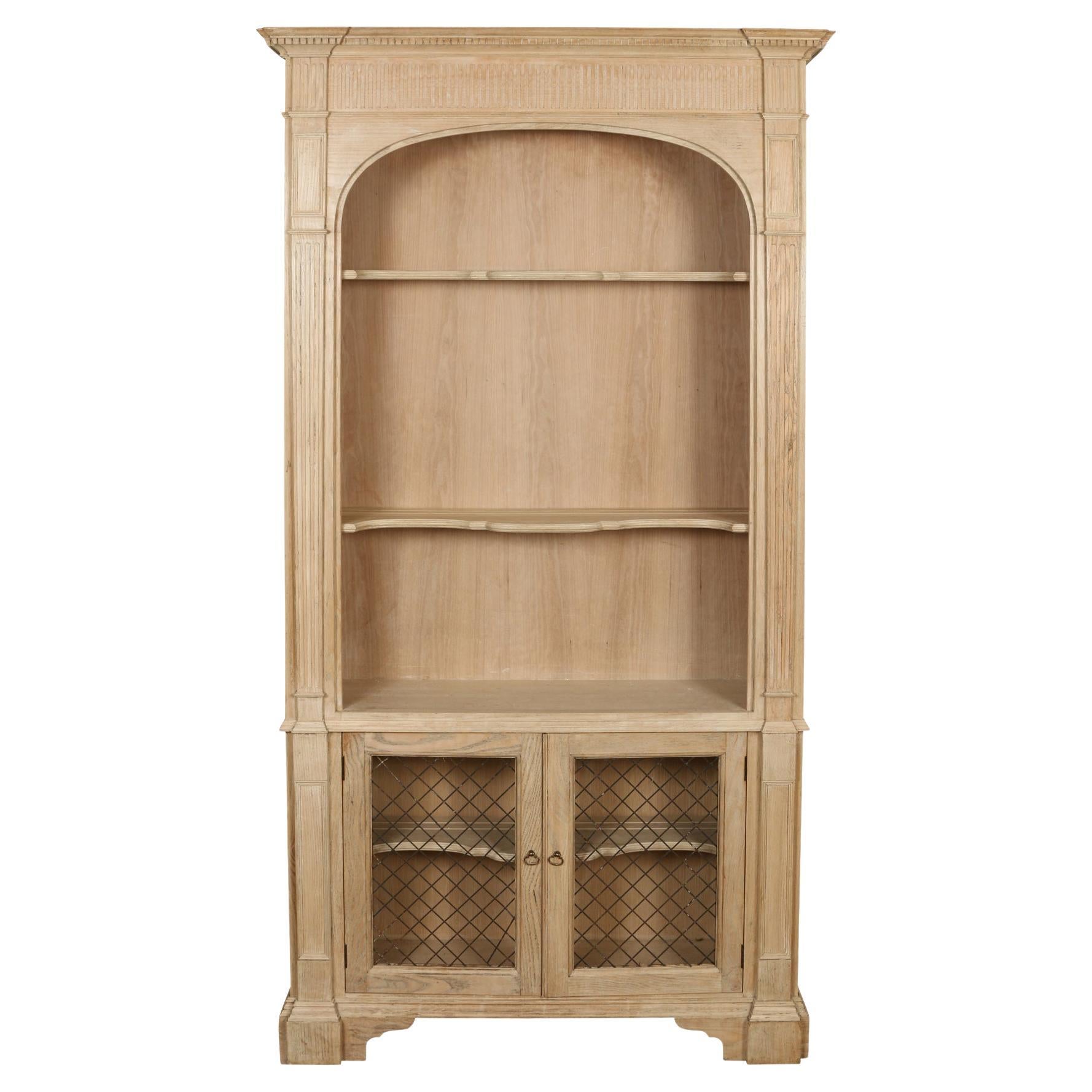 Bleached Mahogany Bookcase by Baker For Sale