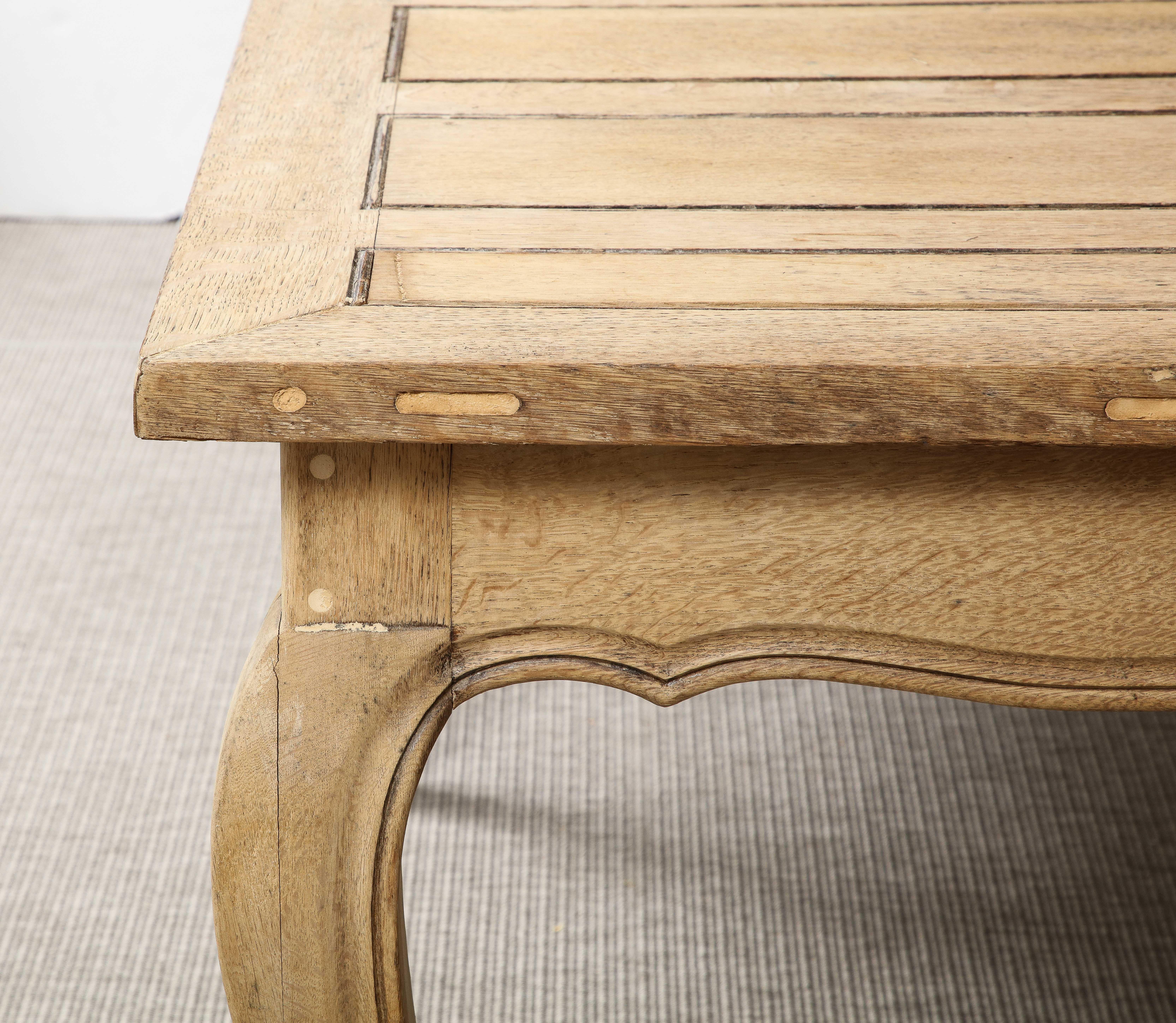 A Bleached Oak Louis XV Style Dining Table For Sale 8