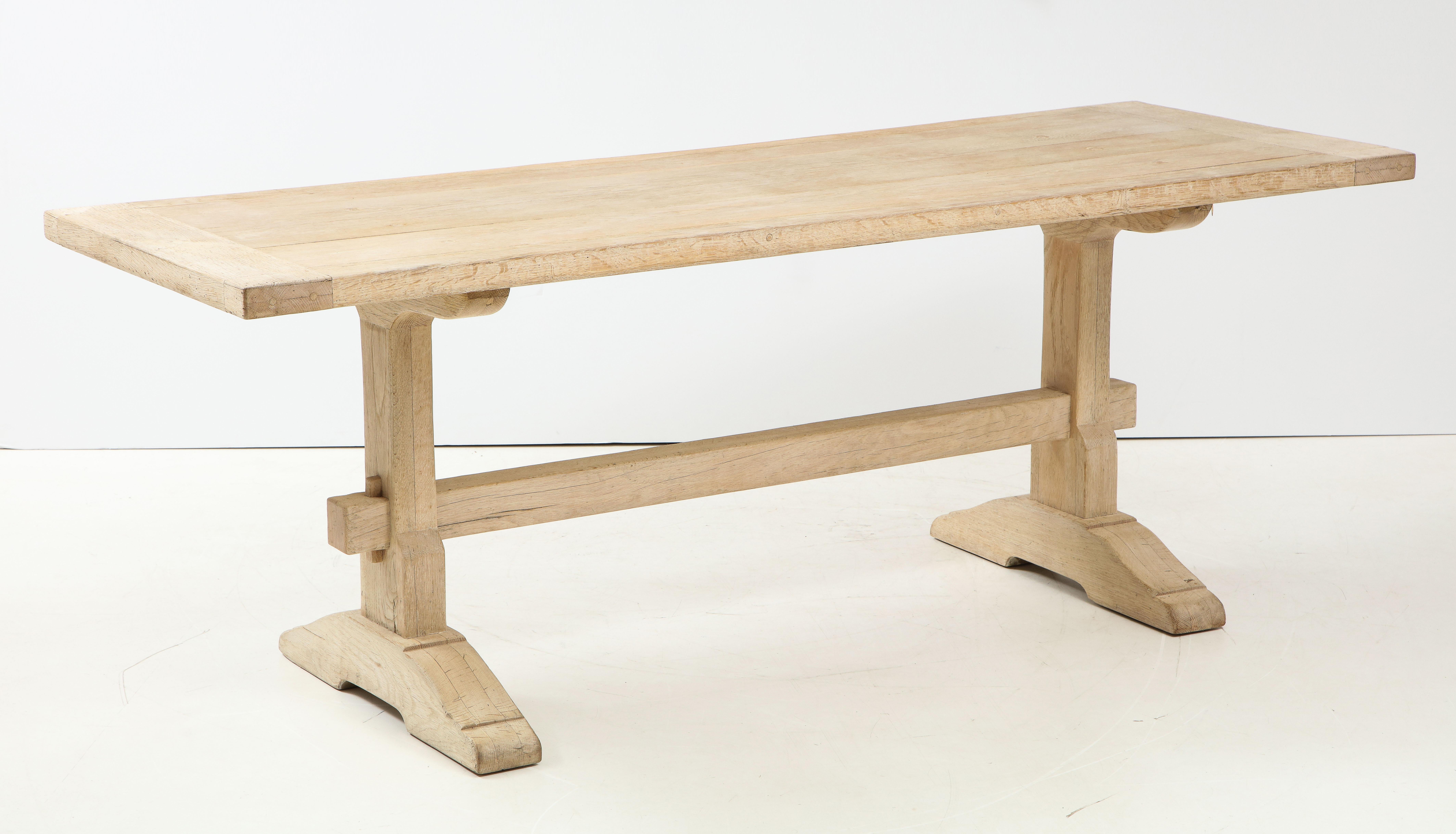 French Bleached Oak Trestle Table