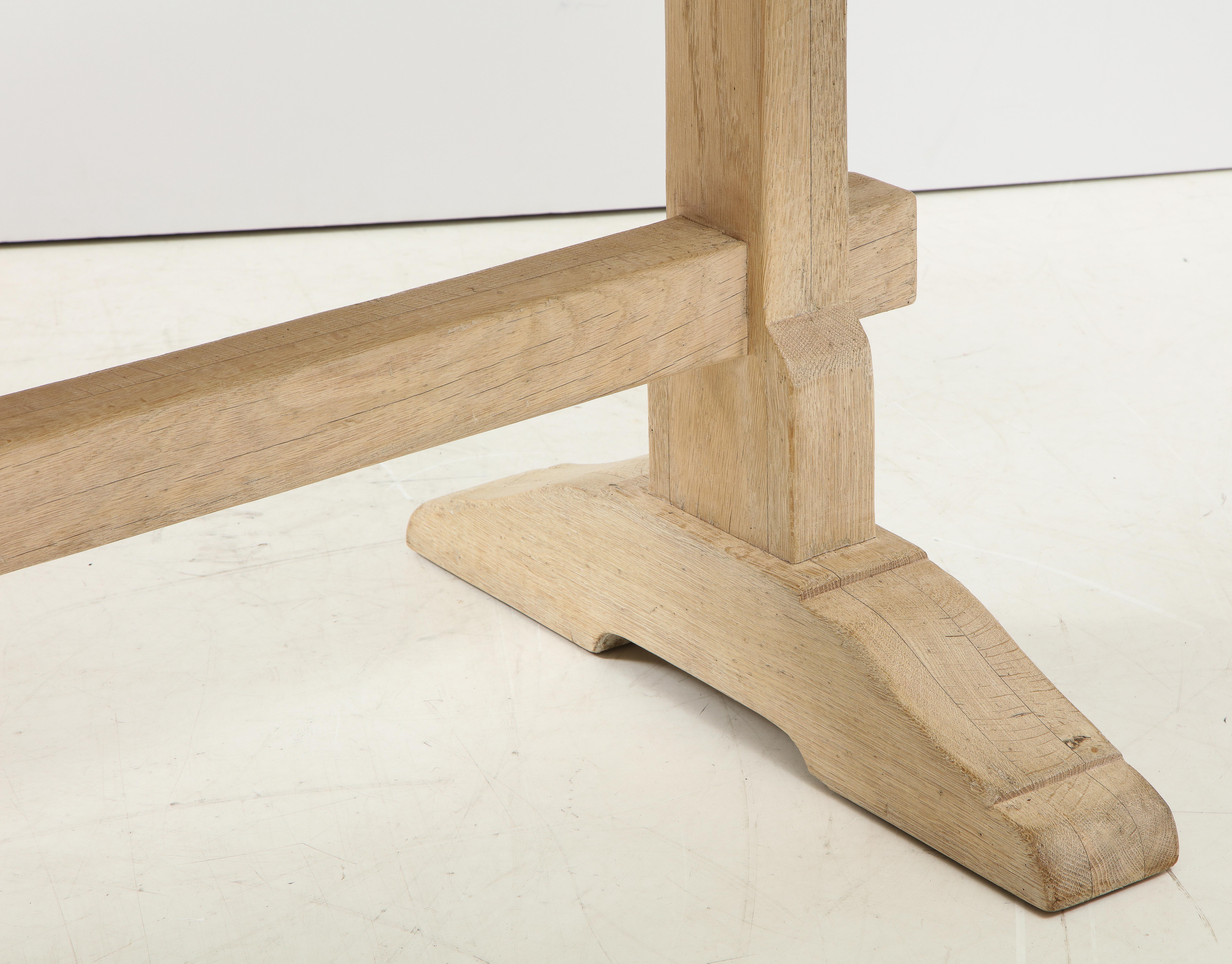 20th Century Bleached Oak Trestle Table
