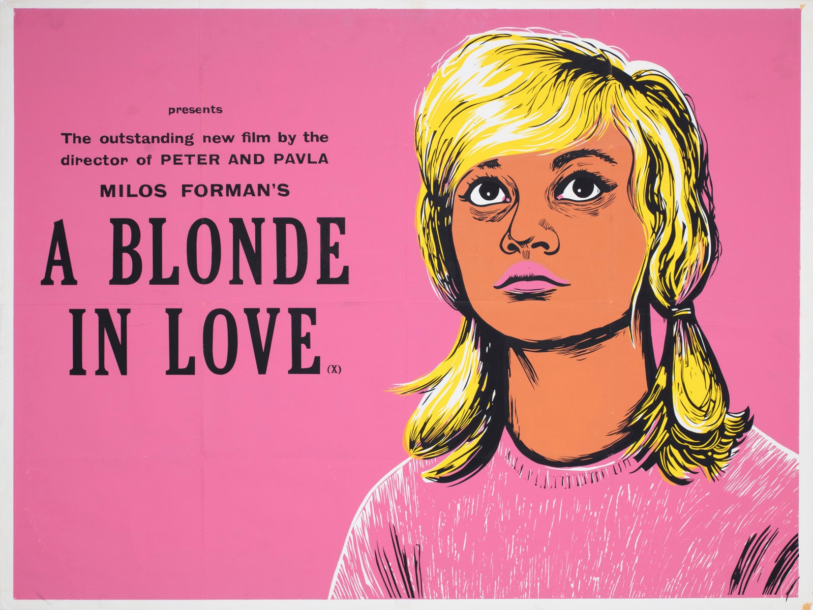 A Blonde in Love 1965 UK Quad Academy Cinema Film Poster, Peter Strausfeld