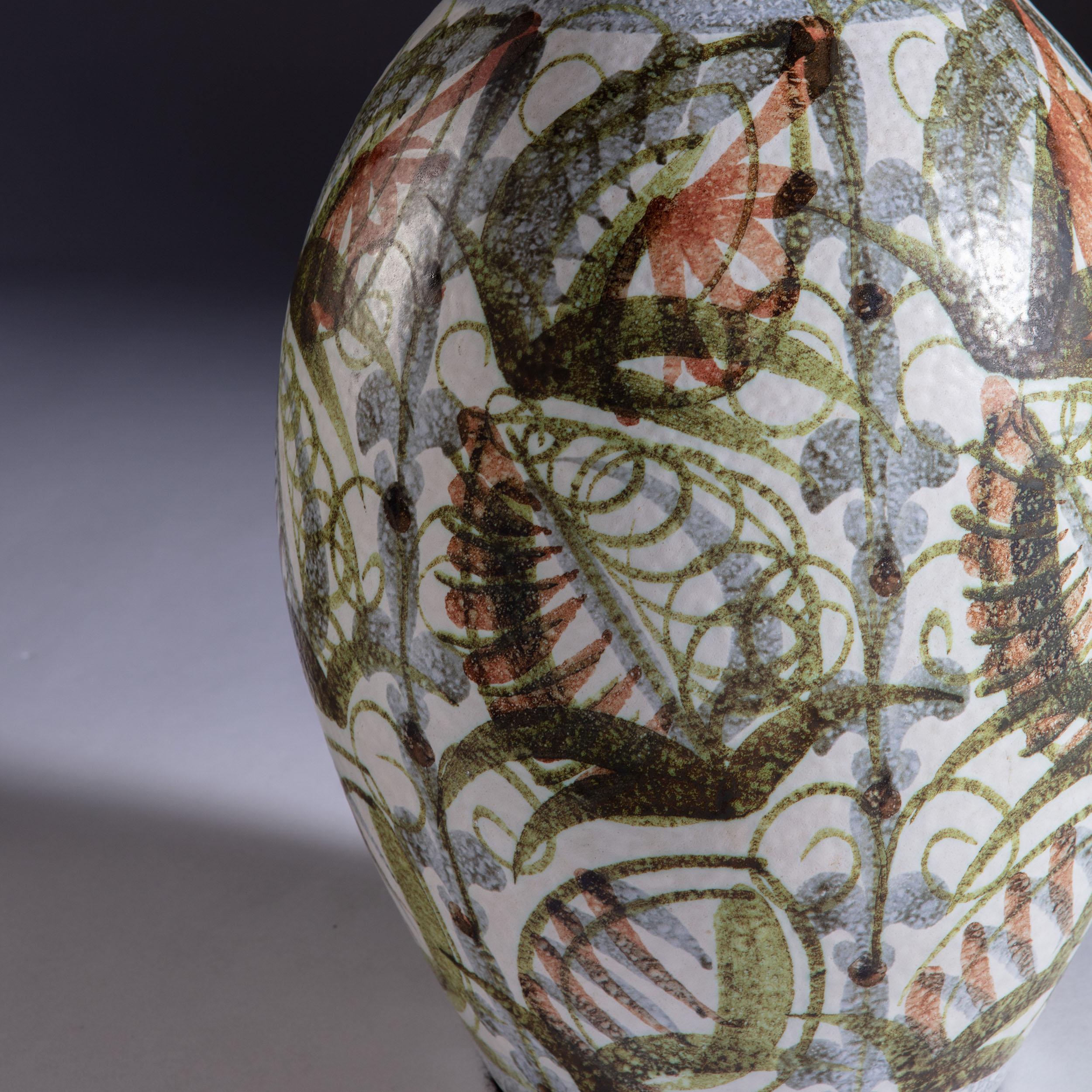 English Bloomsbury Style Art Pottery Vase as a Table Lamp