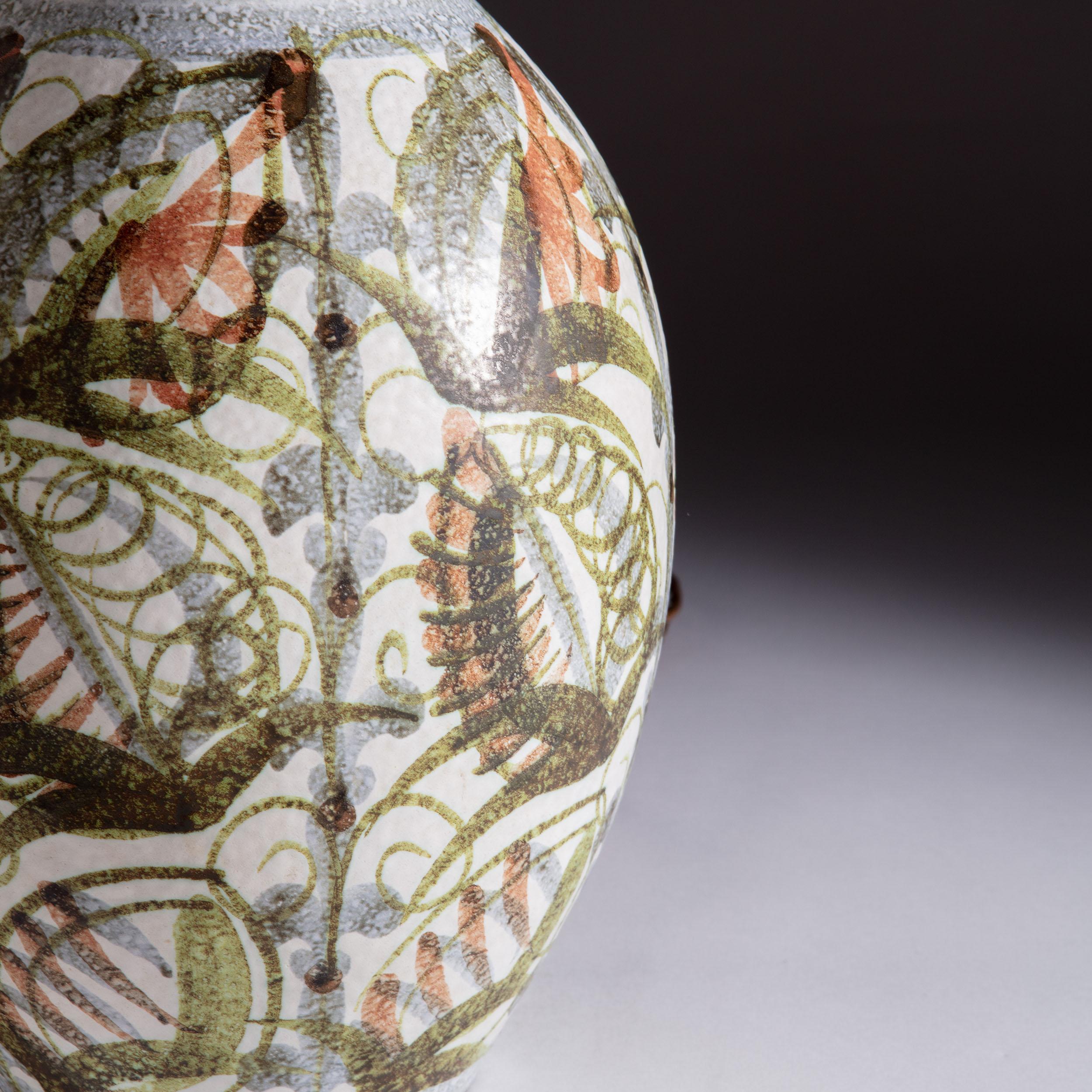 Glazed Bloomsbury Style Art Pottery Vase as a Table Lamp