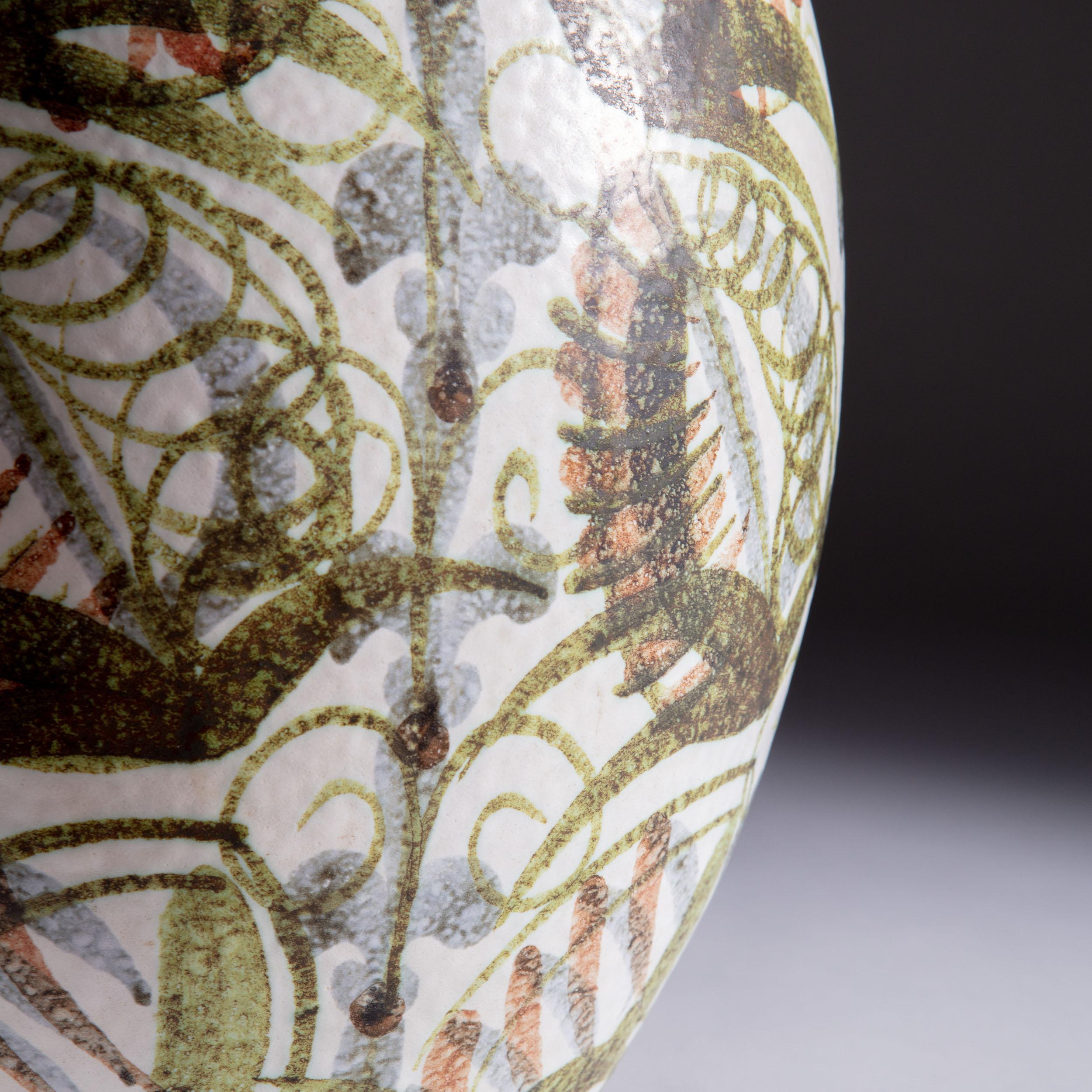 Ceramic Bloomsbury Style Art Pottery Vase as a Table Lamp