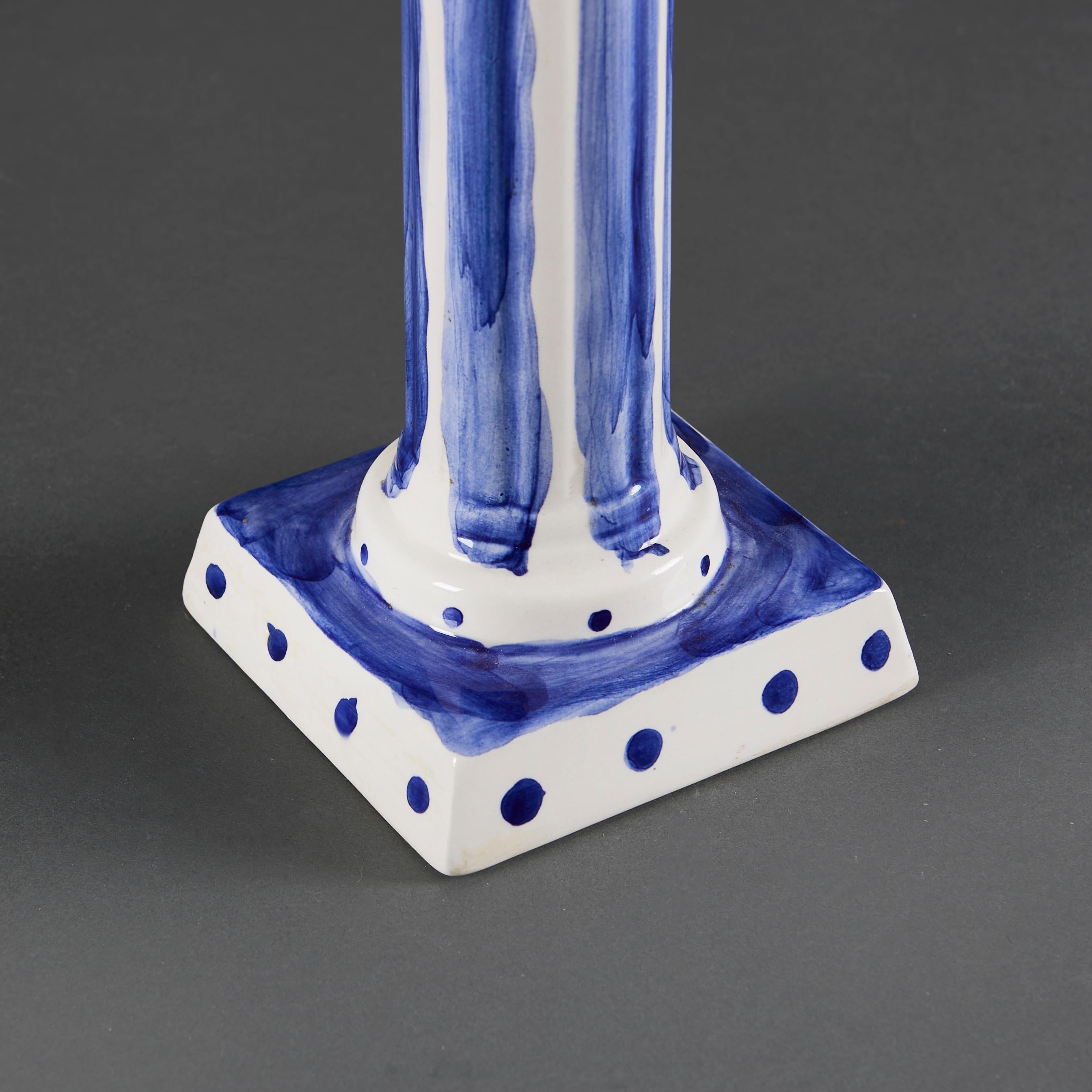 Glazed A Bloomsbury Style Ionic Column Lamp