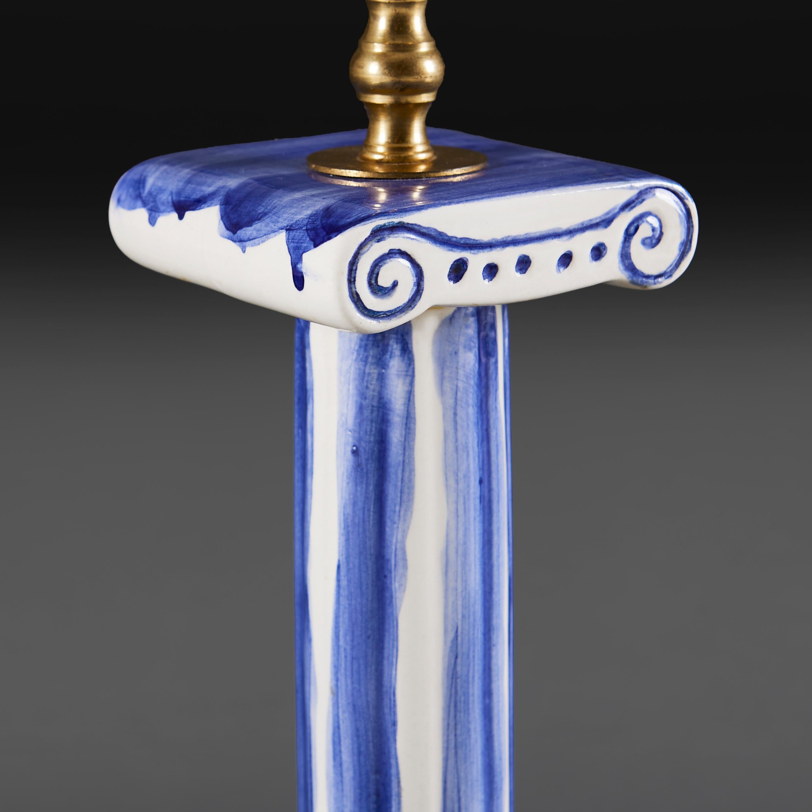 A Bloomsbury Style Ionic Column Lamp In Good Condition In London, GB