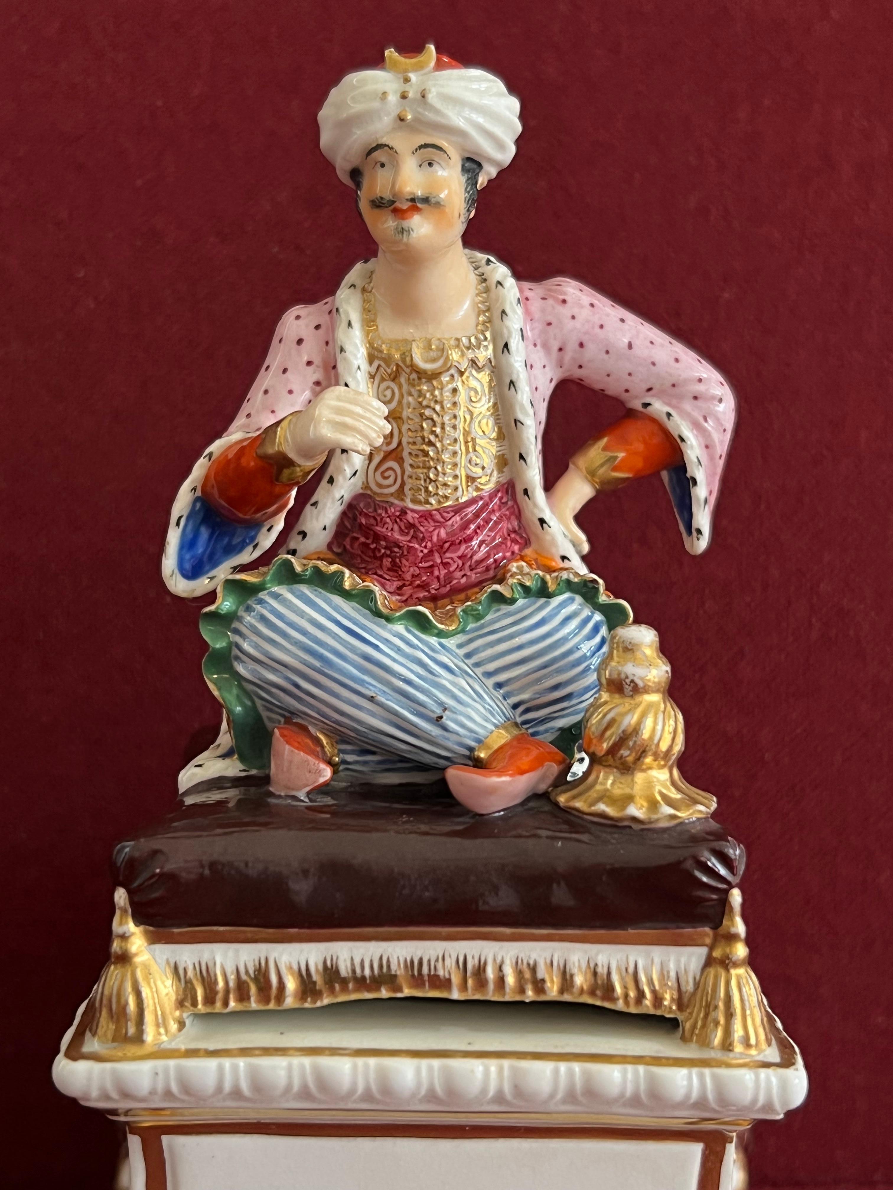 Bloor Derby Porcelain Figure of a Seated Turk C.1820 2