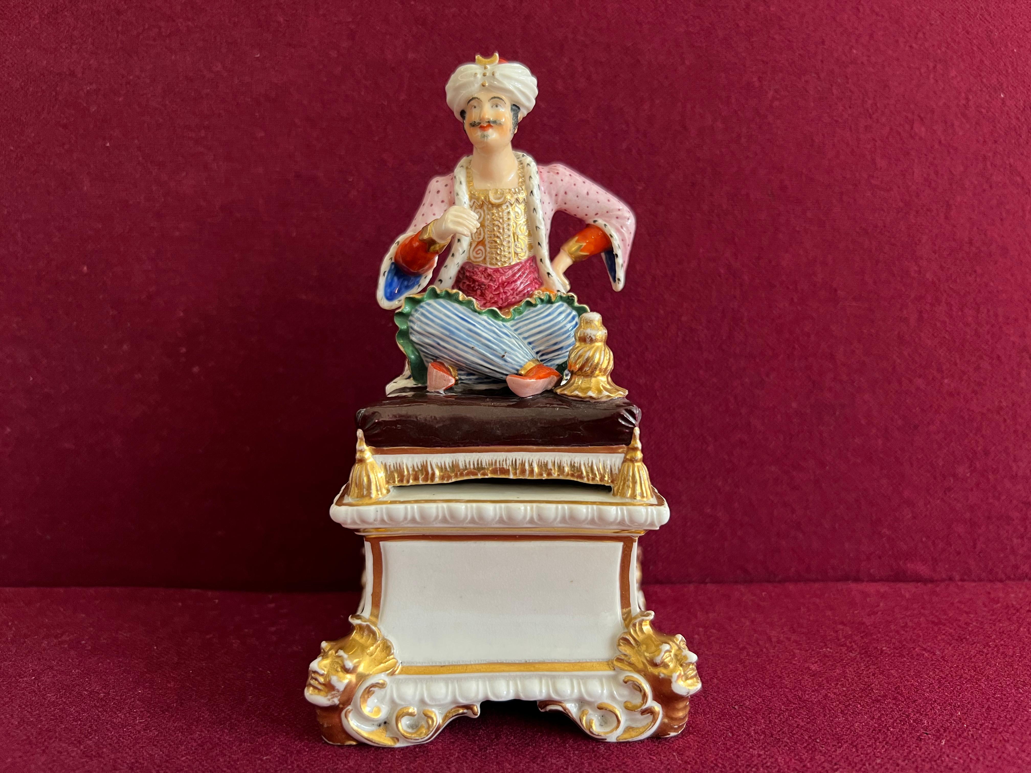 Bloor Derby Porcelain Figure of a Seated Turk C.1820 For Sale 4