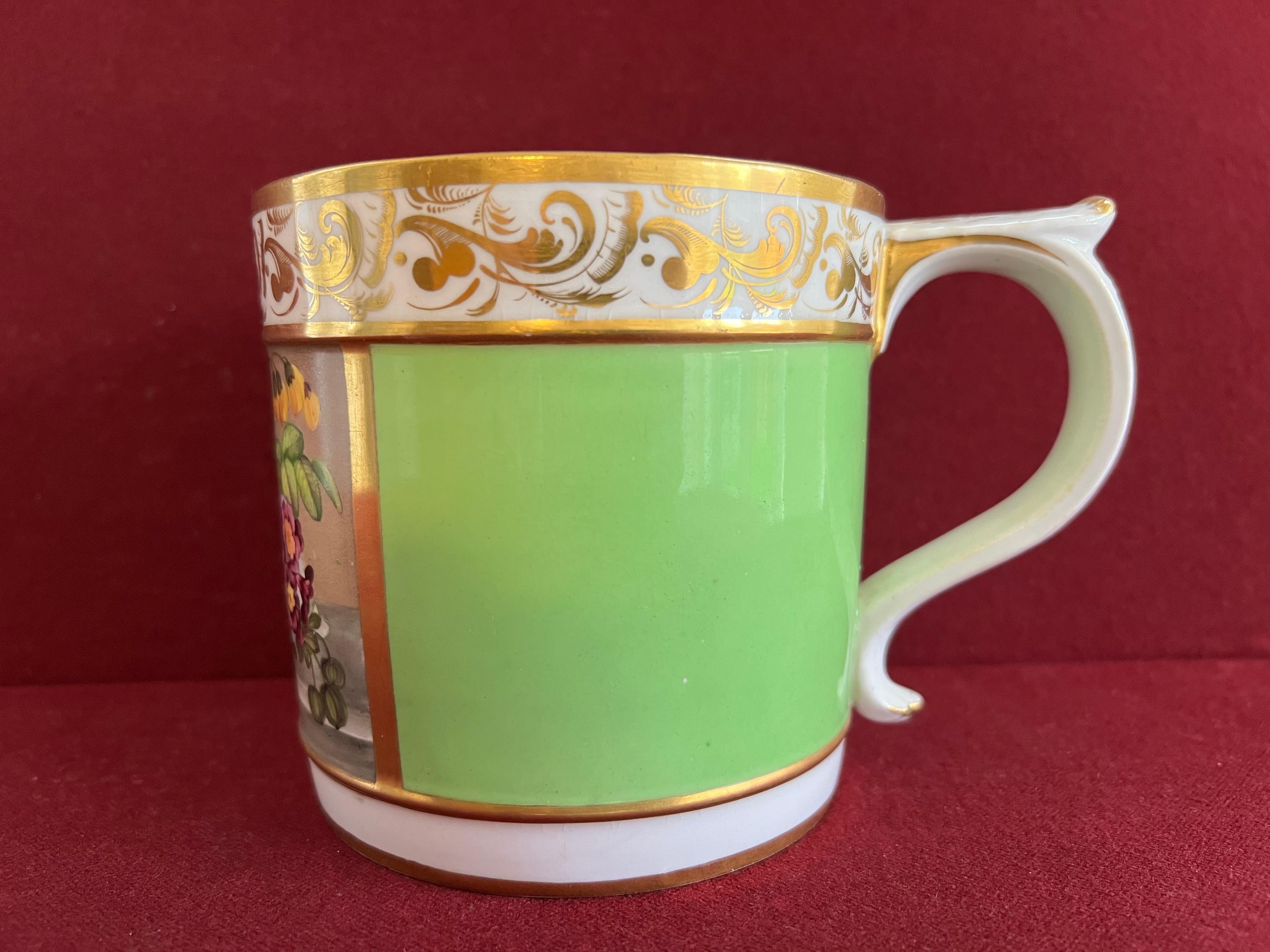 European Bloor Derby Porcelain Porter Mug in the Manner of Steel C.1820-1825 For Sale