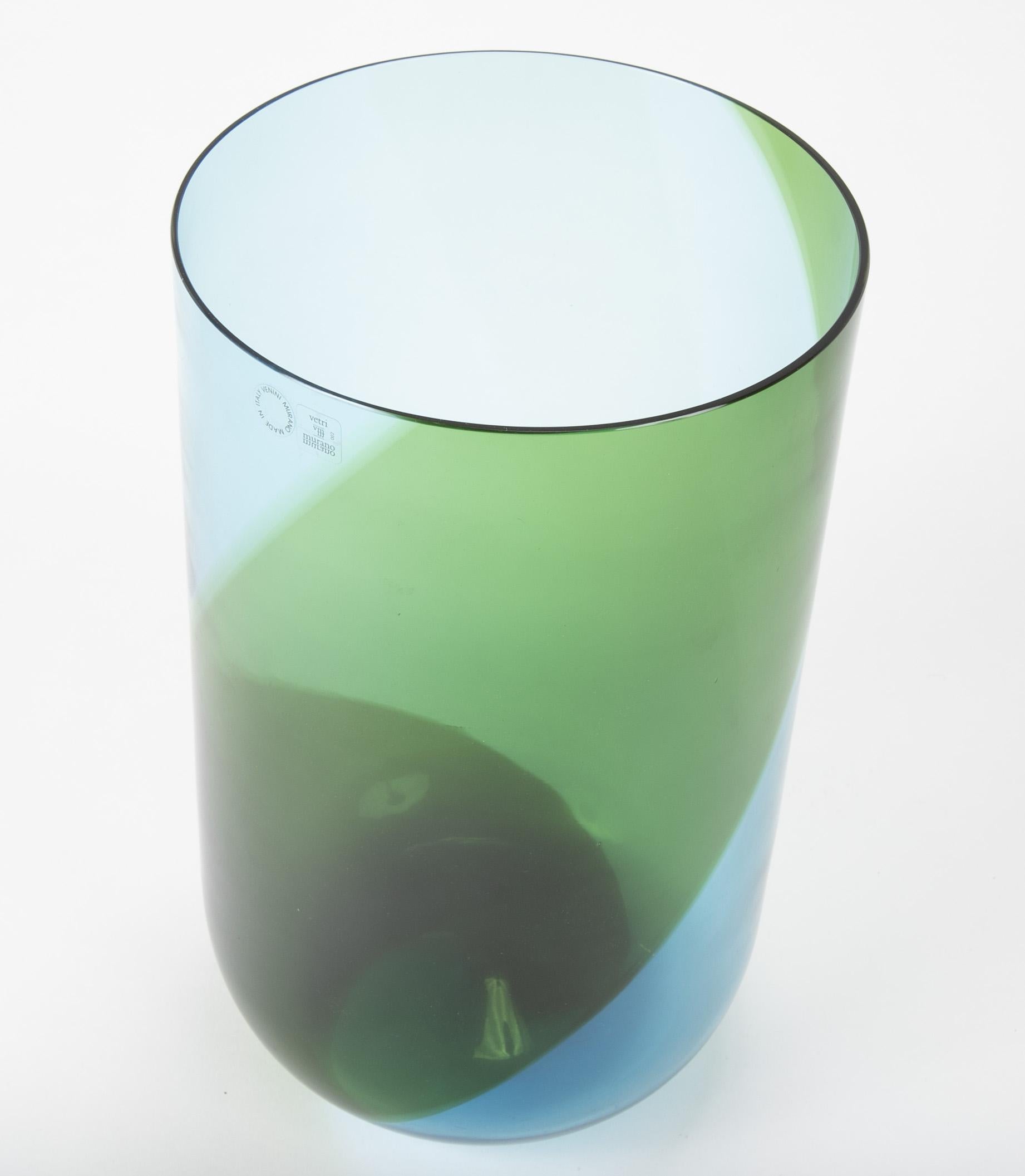 A Tapio Wirkkala blown glass Coreani vase produced by Venini. Etched Venini Italia 83 T.W. to underside.