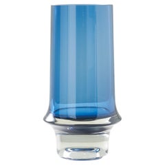 A blue and clear glass vase. by Tapio Wirkkala