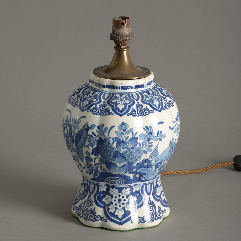 Blue and White Delft Pottery Baluster Vase Lamp at 1stDibs delft blue