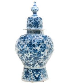 Blue and White Dutch Delft 5-Piece Garniture