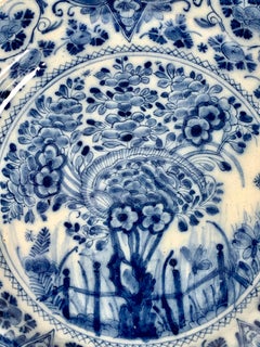 Blaue und weiße holländische Delft Schale oder Teller Handgemalt CIRCA 1760