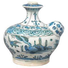 A Blue And White Safavid Underglaze-Painted Pottery Kendi, 17TH Century