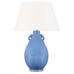 A Blue Craquelle Glaze Ceramic Table Lamp