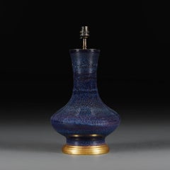 A Blue Craquelle Vase as a Lamp