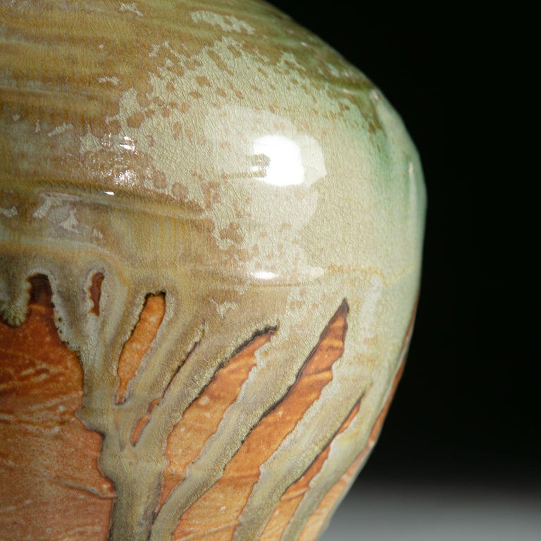 Blue Drip Glaze Art Pottery Vase as a Table Lamp at 1stDibs