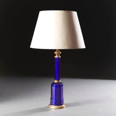 Blue Glass Column Lamp
