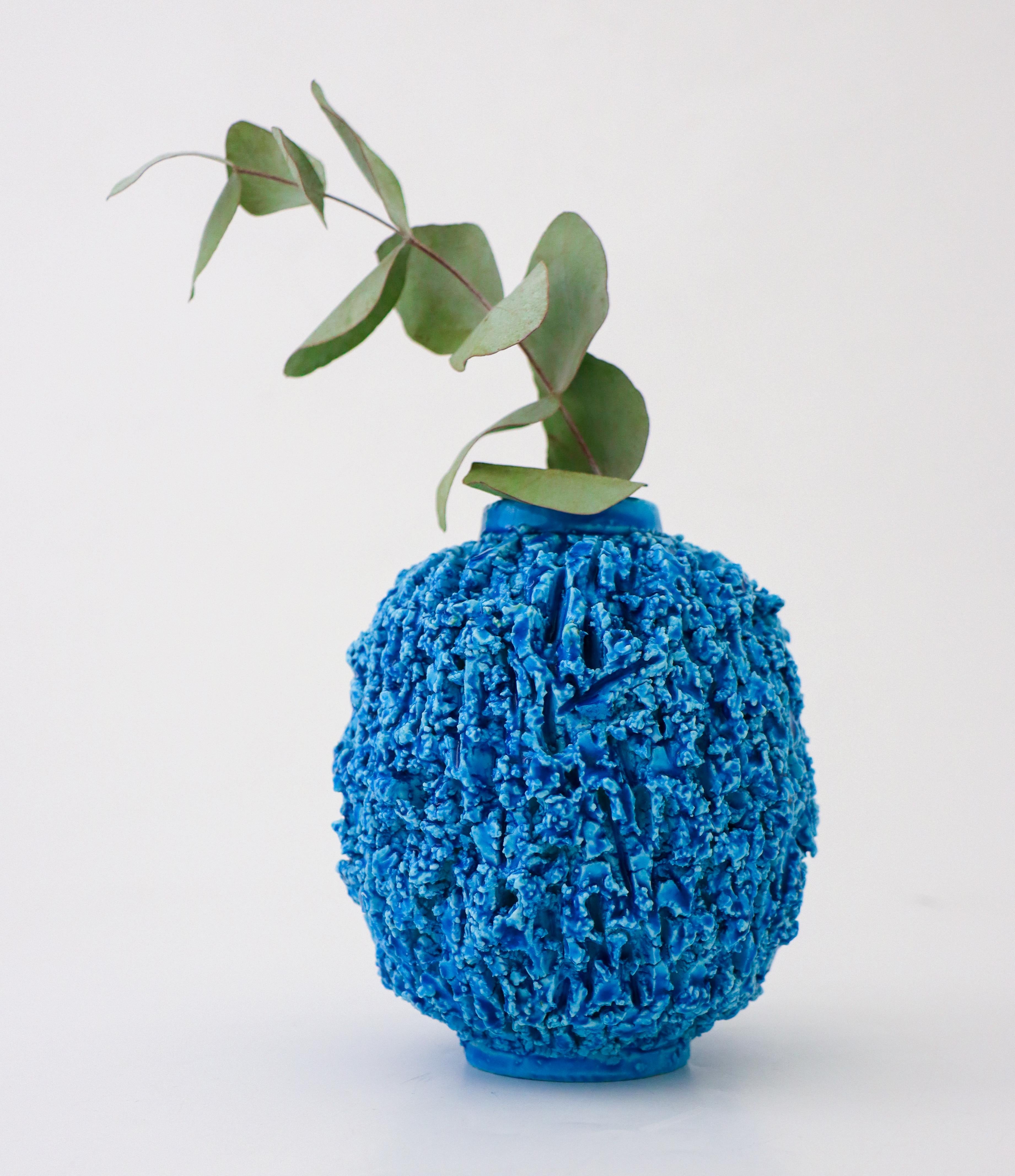 Glazed A Blue Hedgehog vase - Chamotte - Gunnar Nylund - Rörstrand