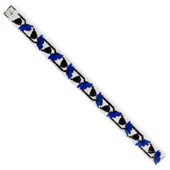 Blue Poppies Art Deco Style Bracelet by Ilgiz F