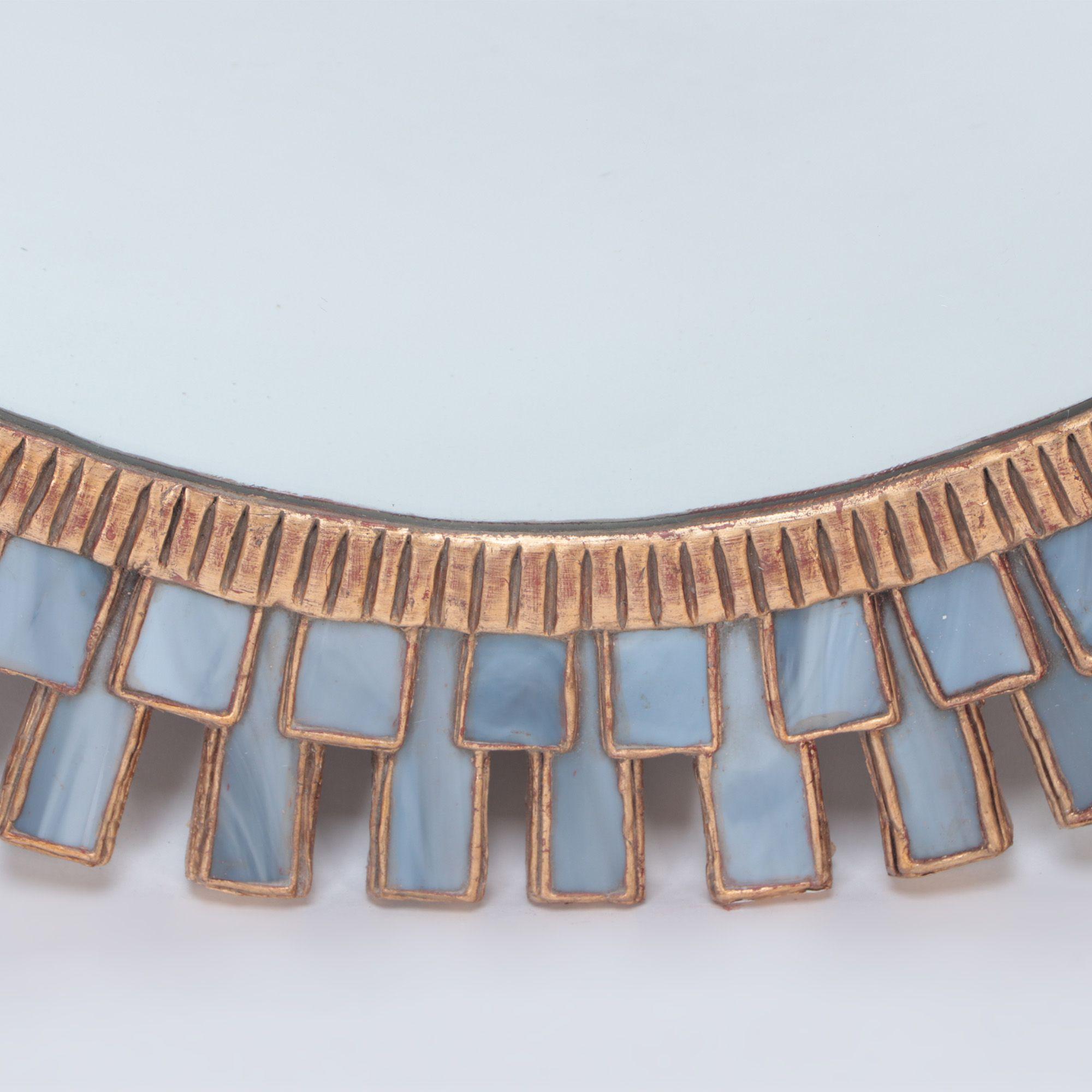 Blue Talosel and Resin Convex Mirror, Contemporary In Good Condition In Philadelphia, PA