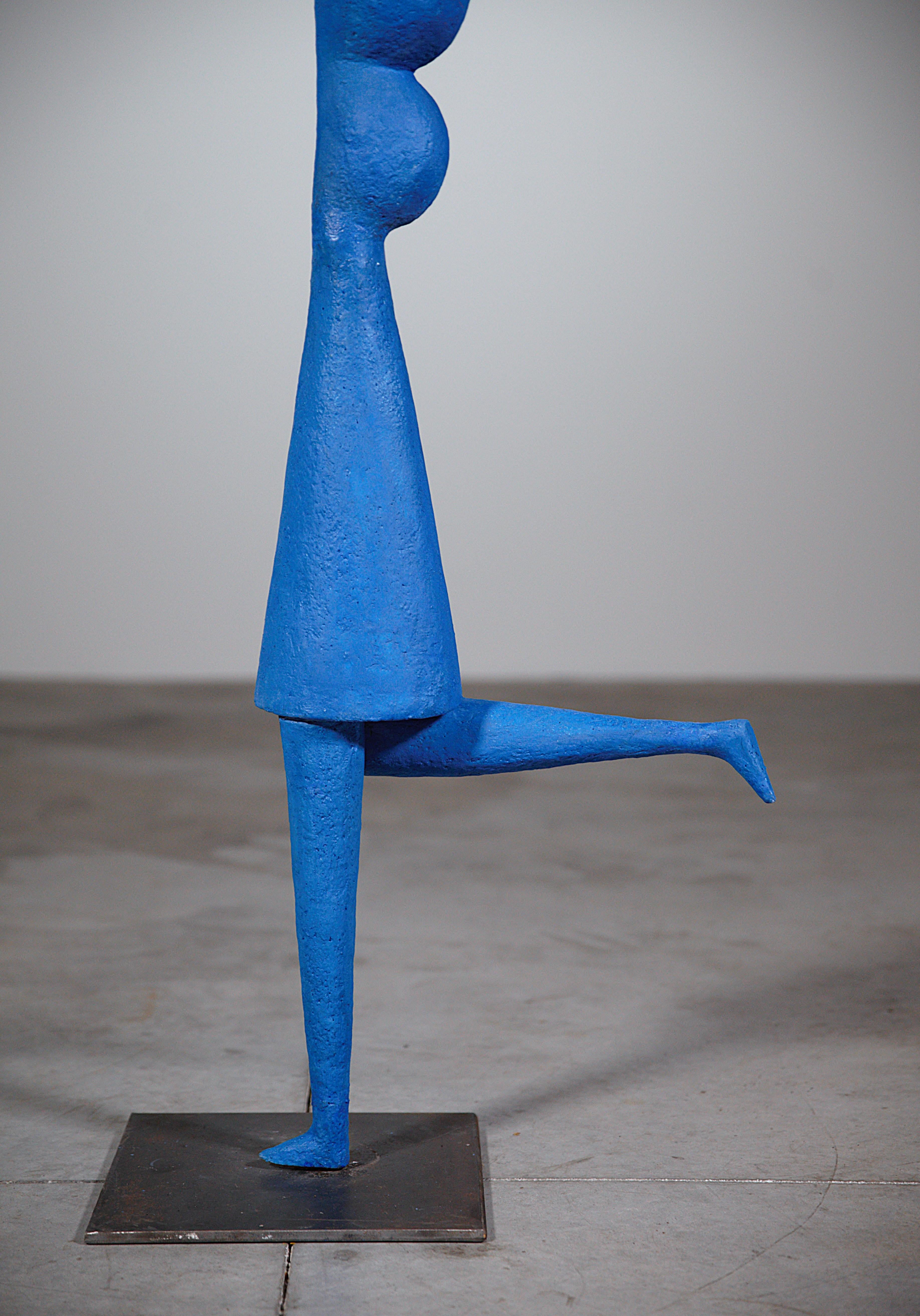 A Blue Women Ceramic Sculpture by Roger Capron Vallauris France 2000's (Emailliert) im Angebot
