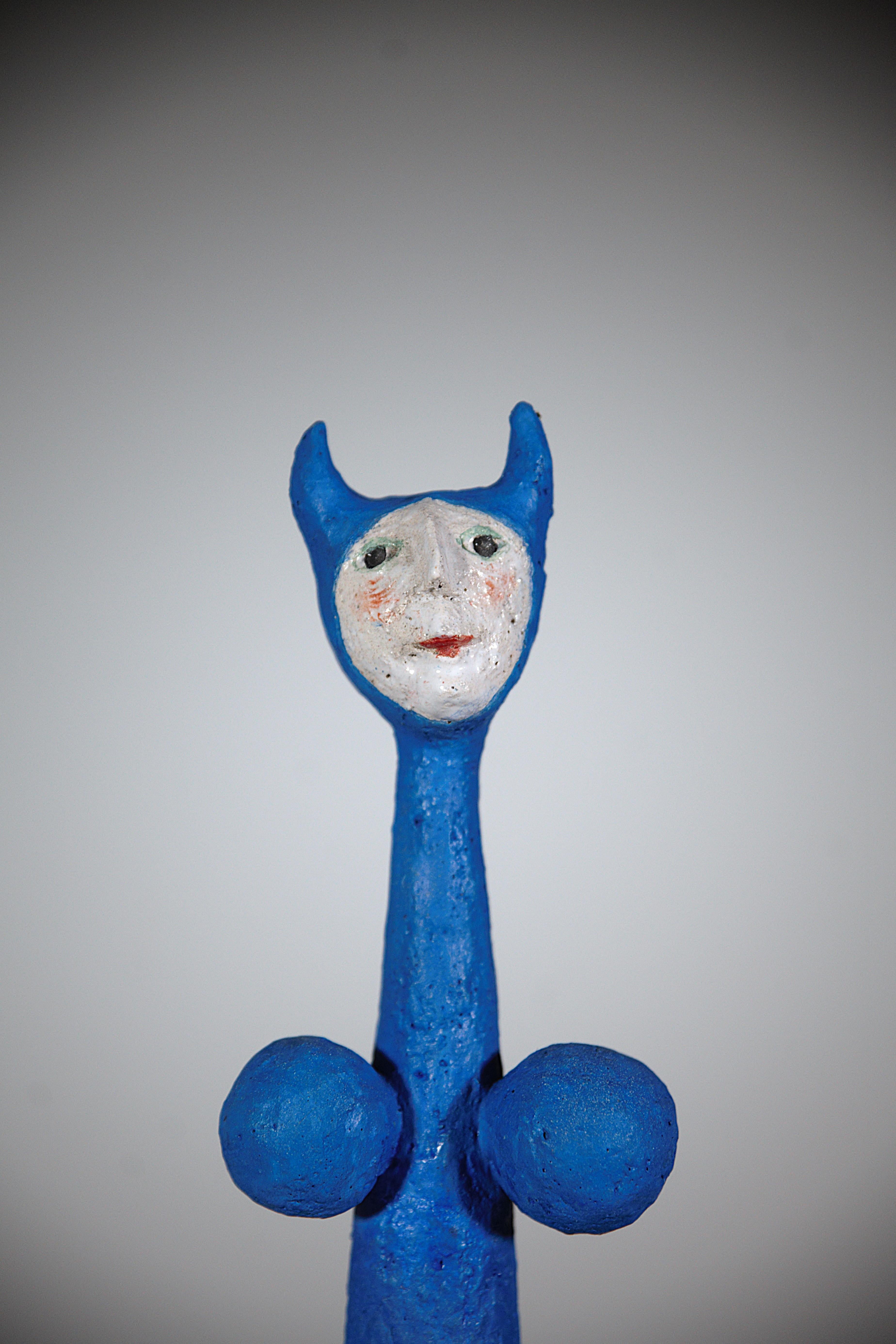 A Blue Women Ceramic Sculpture by Roger Capron Vallauris France 2000's (Keramik) im Angebot