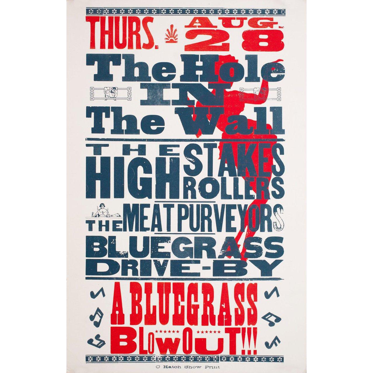 Original 1997 U.S. window card poster for the film ‘A Bluegrass Blowout!’. Fine condition, rolled. Please note: the size is stated in inches and the actual size can vary by an inch or more.
 