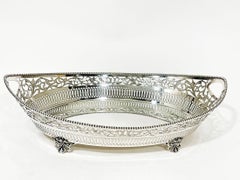 A boat-shaped silver bread basket by N.S. Gotlieb