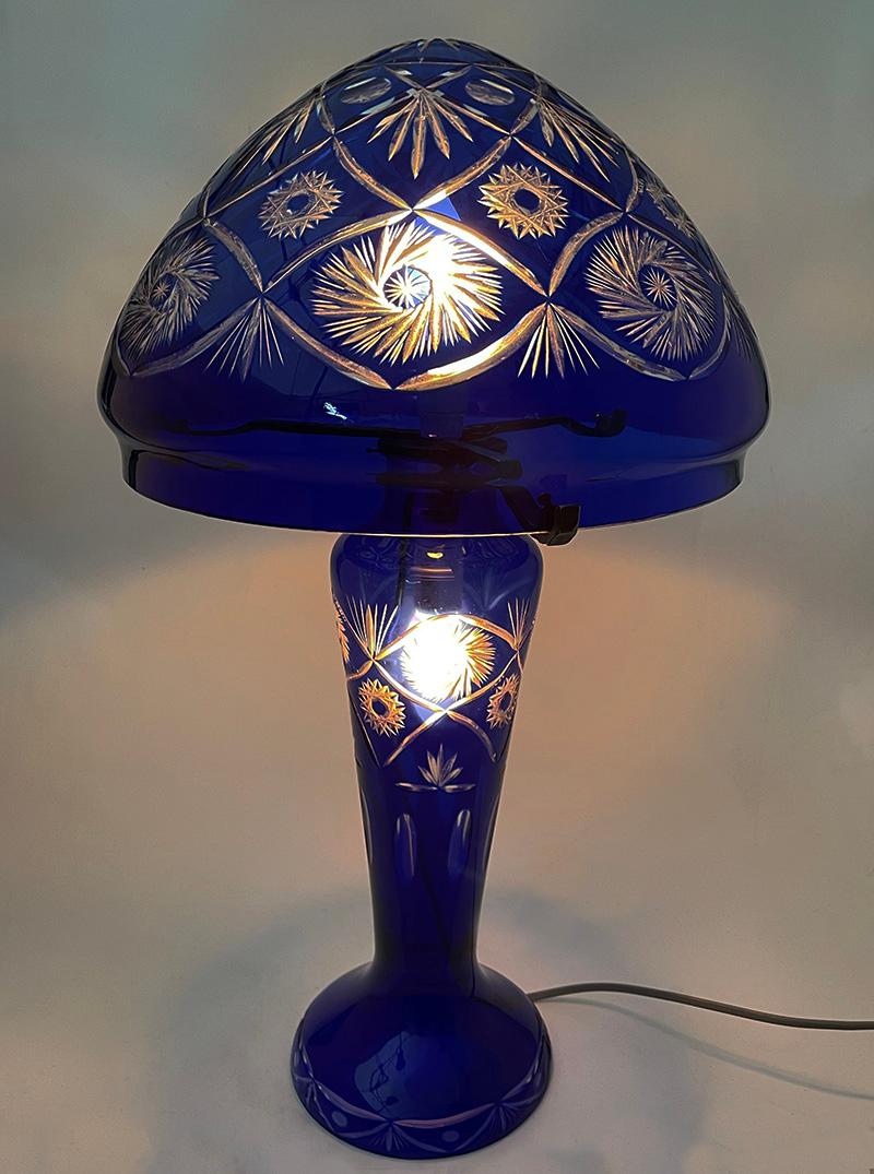 clear glass mushroom lamp