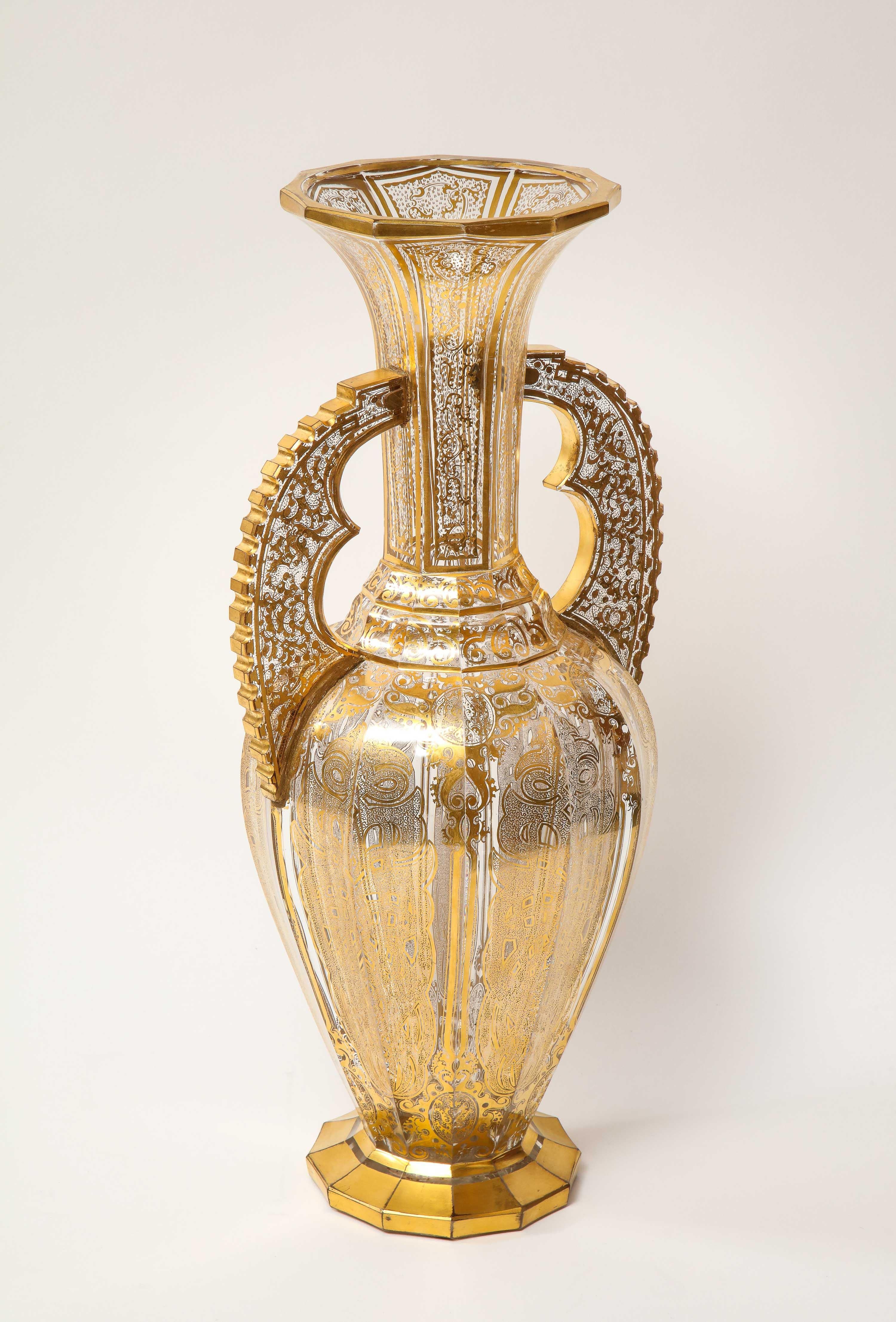 Cut Glass Bohemian Cut-Glass Vase in the 