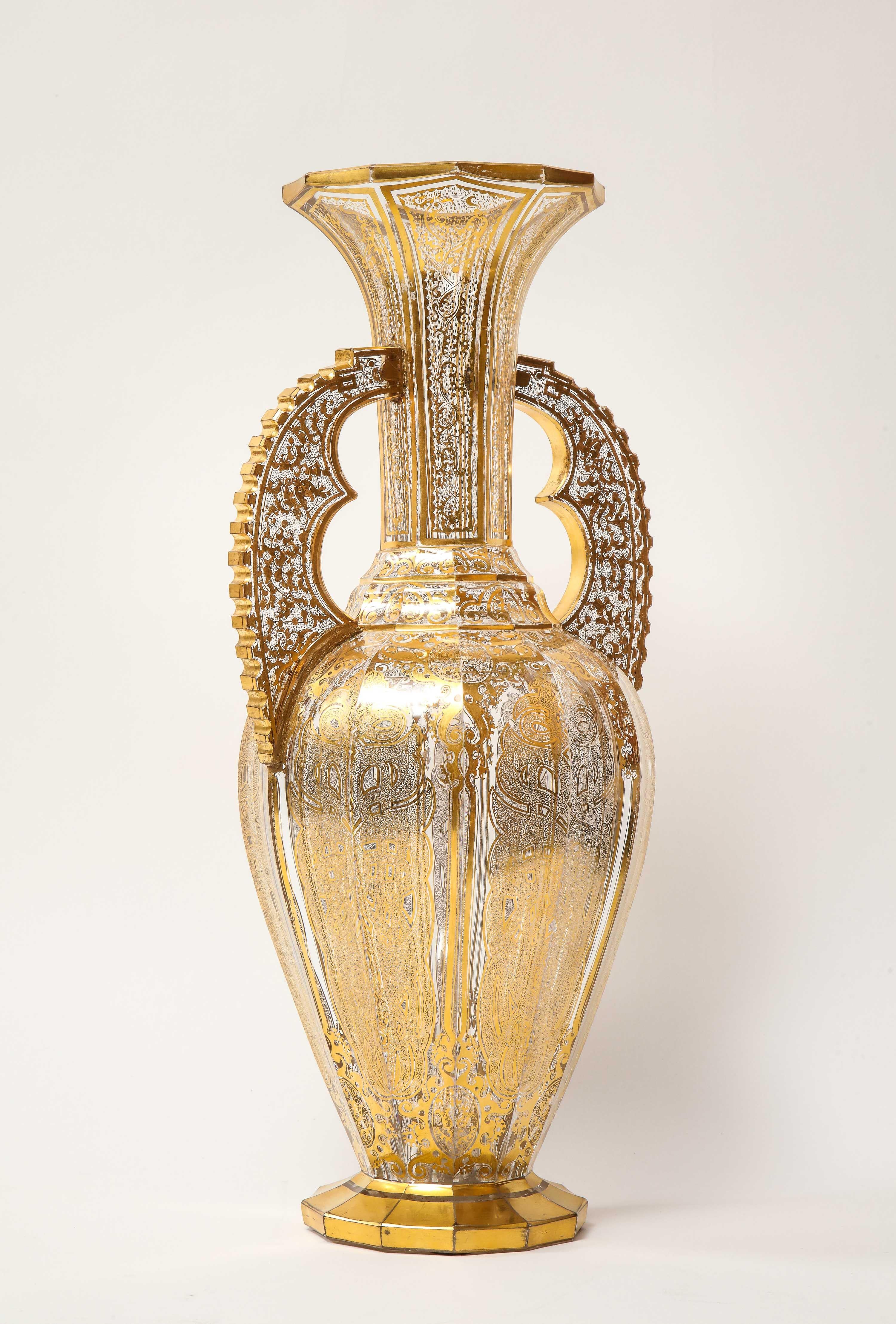 Bohemian Cut-Glass Vase in the 