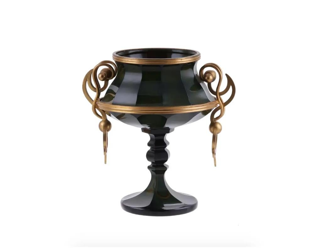 European A Bohemian Gilt-Bronze Mounted Lithyalin Glass Vase, 1820 For Sale