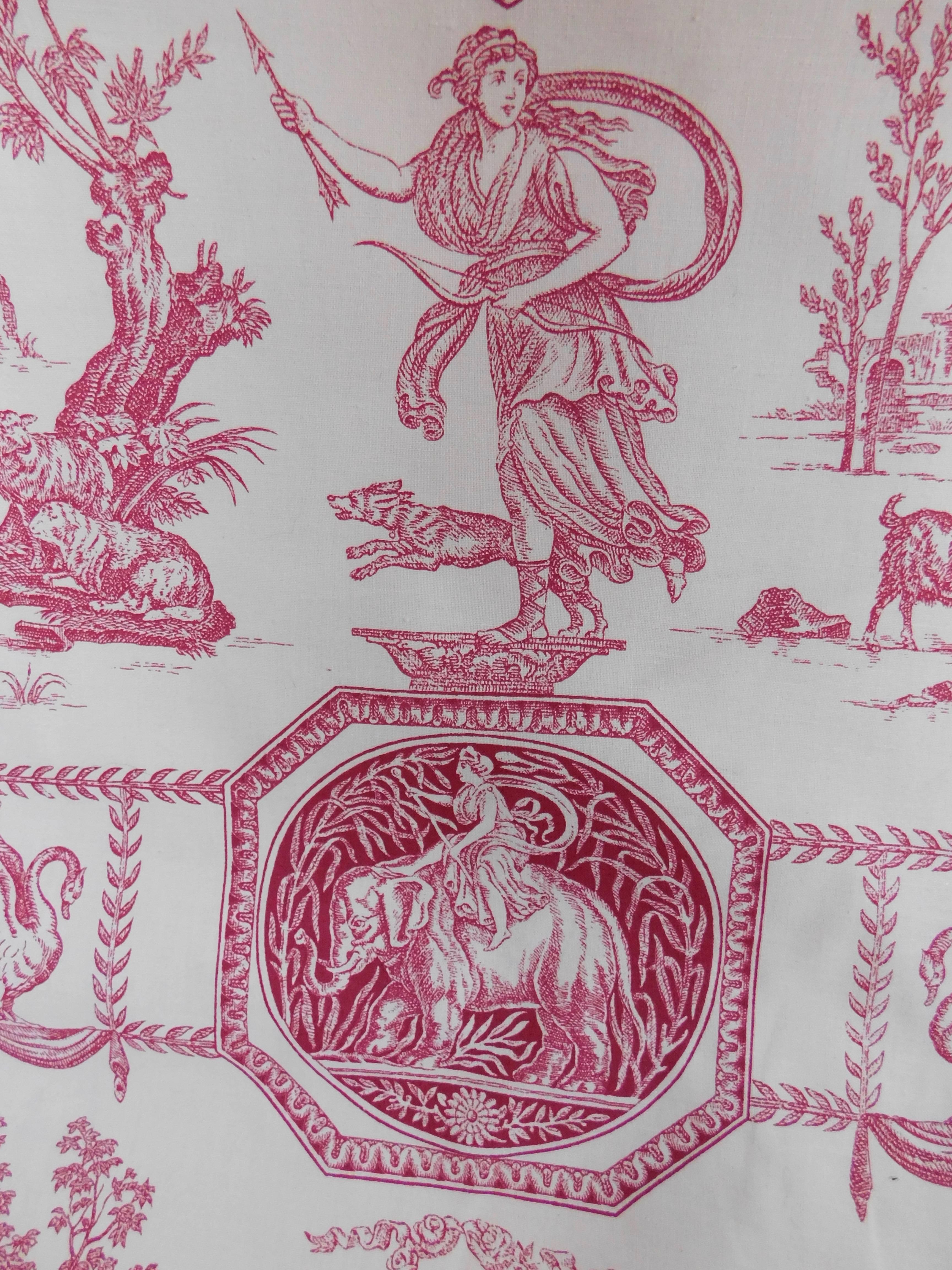 Bolt of Vintage French Red and White Toile 