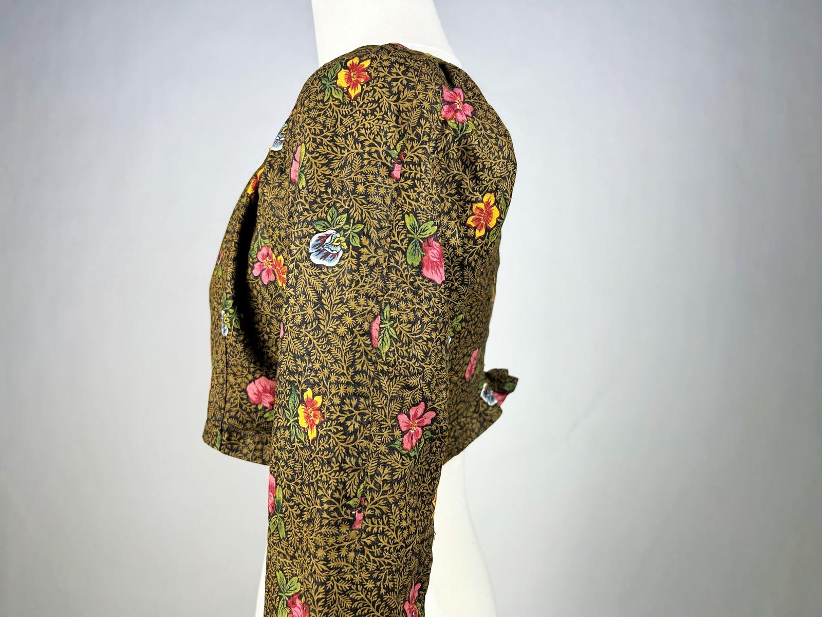 Un caraco Bonnes Herbes in chintz della manifattura di Jouy - Provenza Circa 1790 in vendita 9