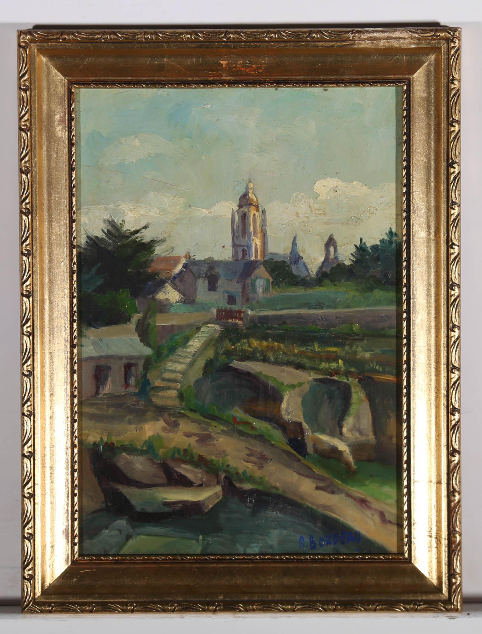 A. Bordeau - Framed French School 20th Century Oil, French Town 1