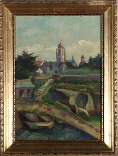 A. Bordeau - Framed French School 20th Century Oil, French Town