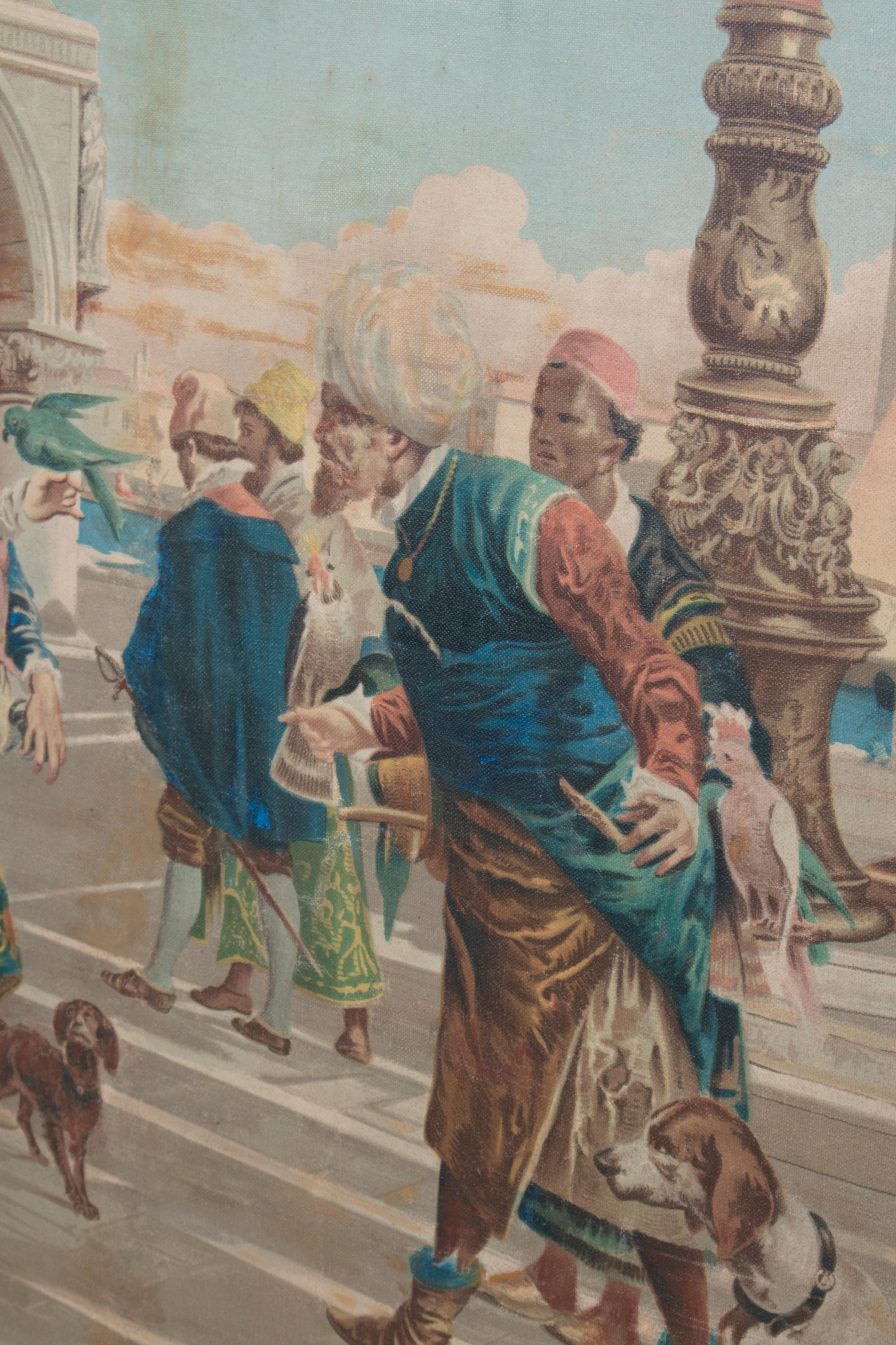 A. Borsari da Delleani 1920s French Framed Oil on Canvas Venice Scene 5